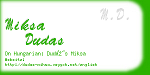 miksa dudas business card
